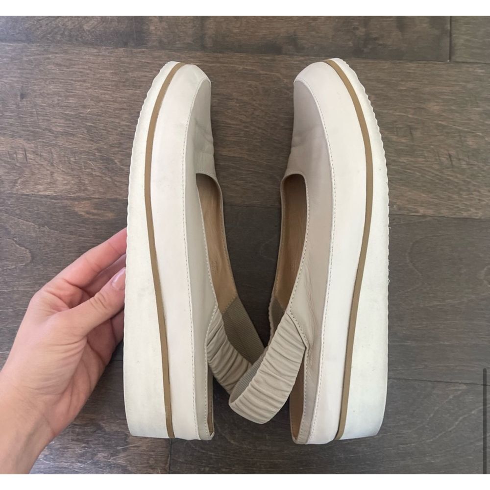 Women's Beige Slingback Platform Flats - Picture 7 of 10